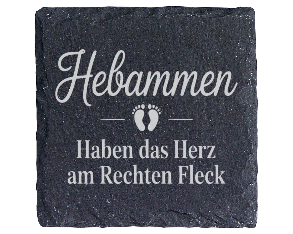 Schiefer Untersetzer Hebammen Haben Das Herz Am Rechten Fleck - Gesche – Bild 1