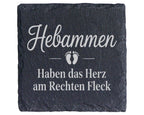 Schiefer Untersetzer Hebammen Haben Das Herz Am Rechten Fleck - Gesche – Bild 1