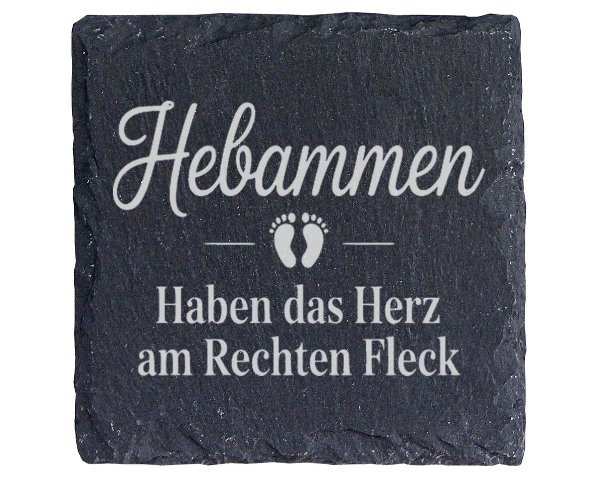 Schiefer Untersetzer Hebammen Haben Das Herz Am Rechten Fleck - Gesche – Bild 1
