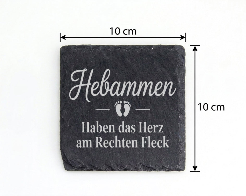 Schiefer Untersetzer Hebammen Haben Das Herz Am Rechten Fleck - Gesche – Bild 4