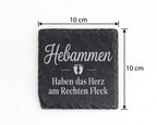 Schiefer Untersetzer Hebammen Haben Das Herz Am Rechten Fleck - Gesche – Bild 4