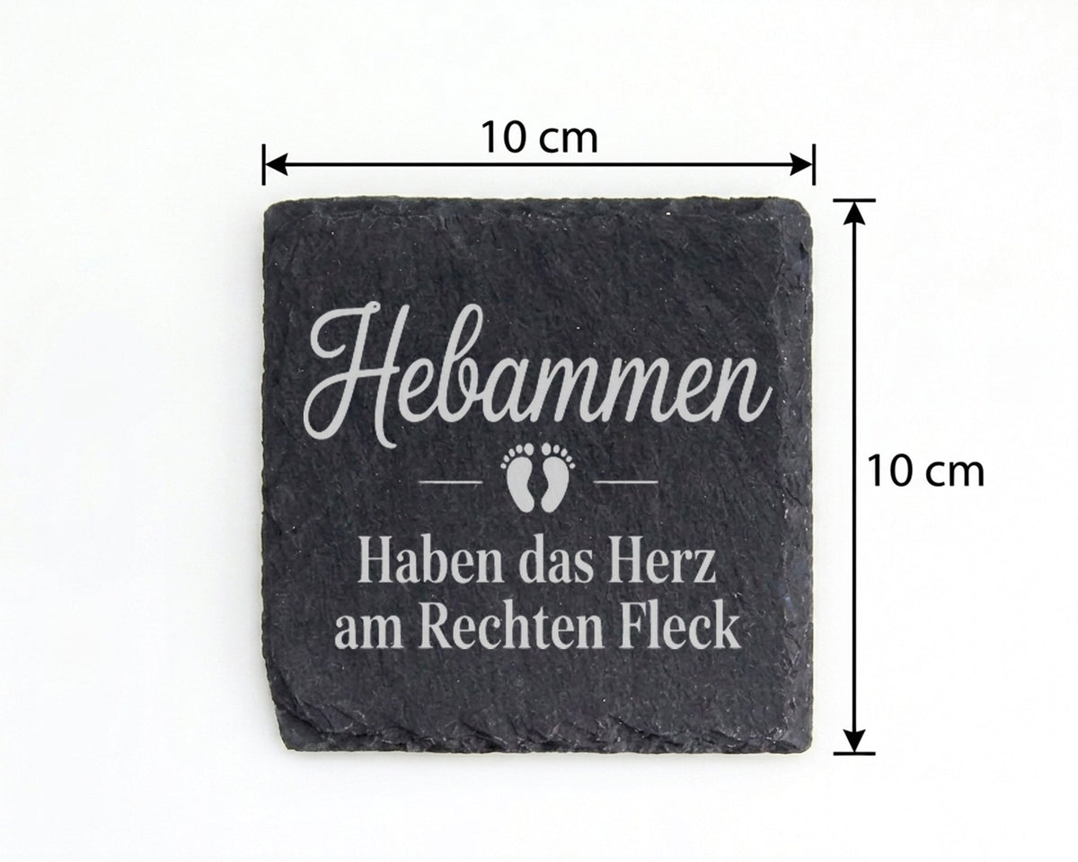 Schiefer Untersetzer Hebammen Haben Das Herz Am Rechten Fleck - Gesche – Bild 4