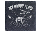 Schiefer Untersetzer Fallschirmspringer My Happy Place - Geschenk für  – Bild 1