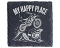 Schiefer Untersetzer Motocross My Happy Place - Geschenk für Biker Män – Bild 1