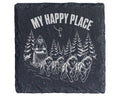 Schiefer Untersetzer Hundeschlitten My Happy Place - Geschenk für Husk – Bild 1