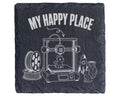 Schiefer Untersetzer 3D Drucker My Happy Place - Geschenk für Maker Ho – Bild 1