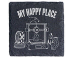 Schiefer Untersetzer 3D Drucker My Happy Place - Geschenk für Maker Ho – Bild 1