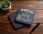 Schiefer Untersetzer 3D Drucker My Happy Place - Geschenk für Maker Ho – Bild 5