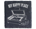 Schiefer Untersetzer Lasergravierer My Happy Place - Geschenk Für Bast – Bild 1