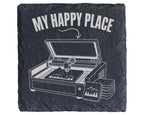 Schiefer Untersetzer Lasergravierer My Happy Place - Geschenk Für Bast – Bild 1