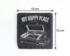Schiefer Untersetzer Lasergravierer My Happy Place - Geschenk Für Bast – Bild 4