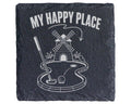 Schiefer Untersetzer Minigolf My Happy Place - Geschenk für Golfer Pap – Bild 1
