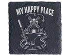 Schiefer Untersetzer Minigolf My Happy Place - Geschenk für Golfer Pap – Bild 1