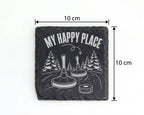 Schiefer Untersetzer Eisstock My Happy Place - Geschenk für Eisstocksc – Bild 4