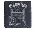 Schiefer Untersetzer My Happy Place Lager - Geschenk für Logistiker Mi – Bild 1