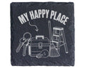 Schiefer Untersetzer My Happy Place Werkzeug - Geschenk für Handwerker – Bild 1