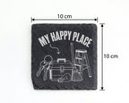 Schiefer Untersetzer My Happy Place Werkzeug - Geschenk für Handwerker – Bild 4