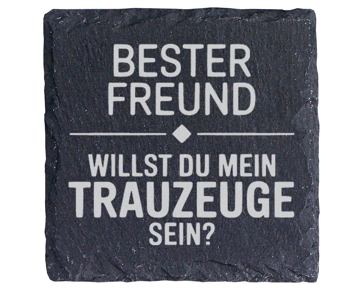 Schiefer Untersetzer Bester Freund Willst Du Mein Trauzeuge Sein - Ges – Bild 1