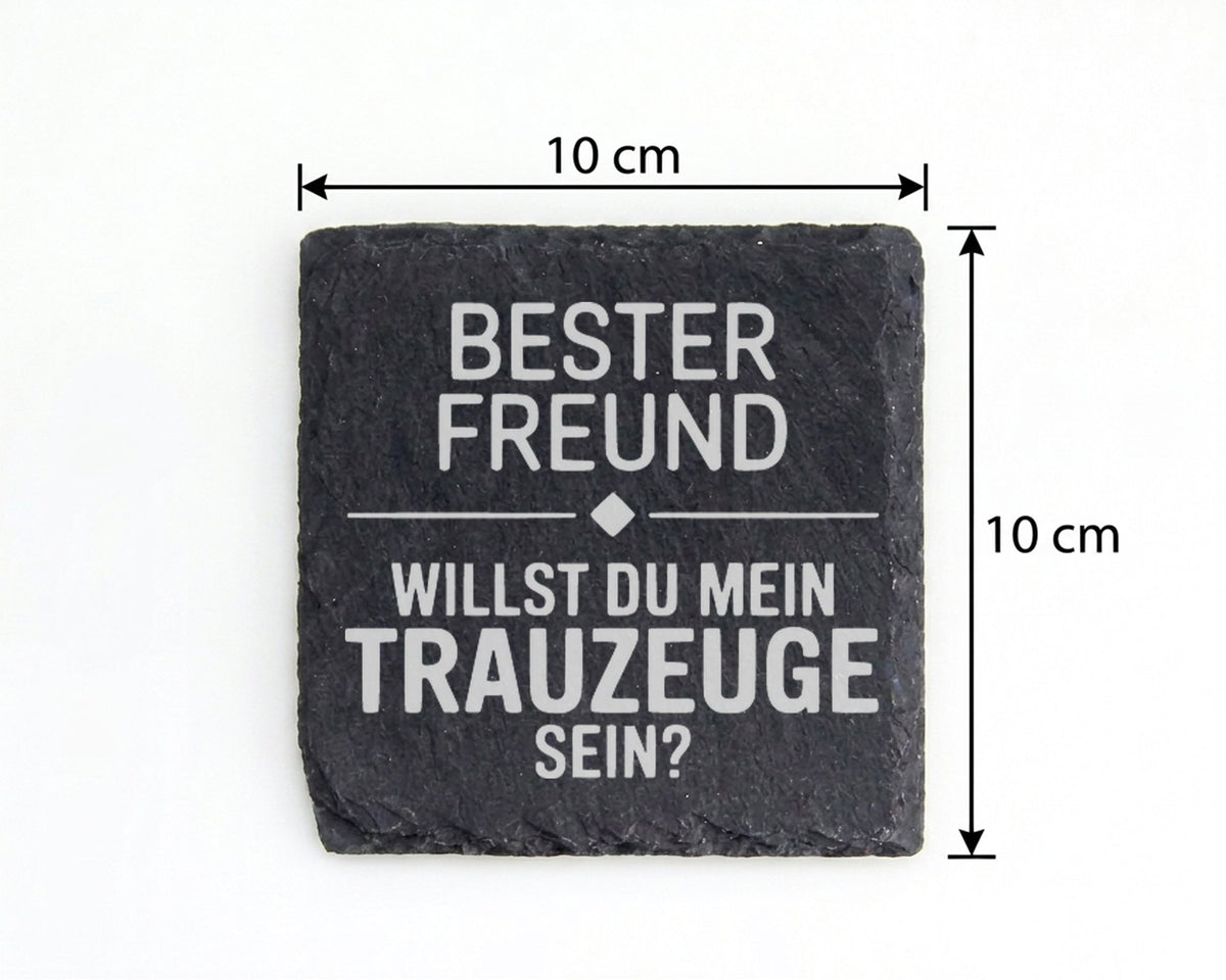 Schiefer Untersetzer Bester Freund Willst Du Mein Trauzeuge Sein - Ges – Bild 4