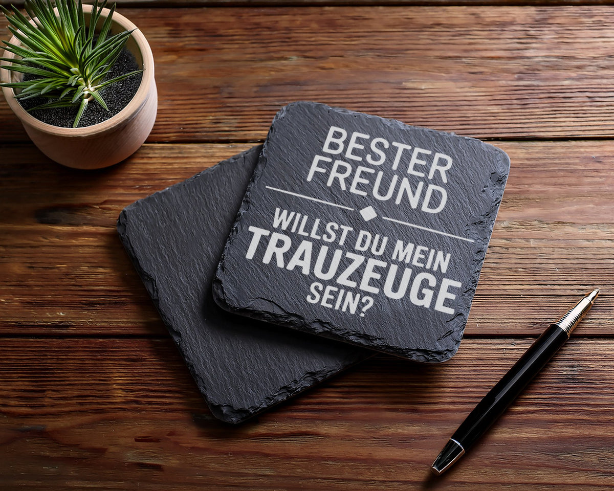 Schiefer Untersetzer Bester Freund Willst Du Mein Trauzeuge Sein - Ges – Bild 5