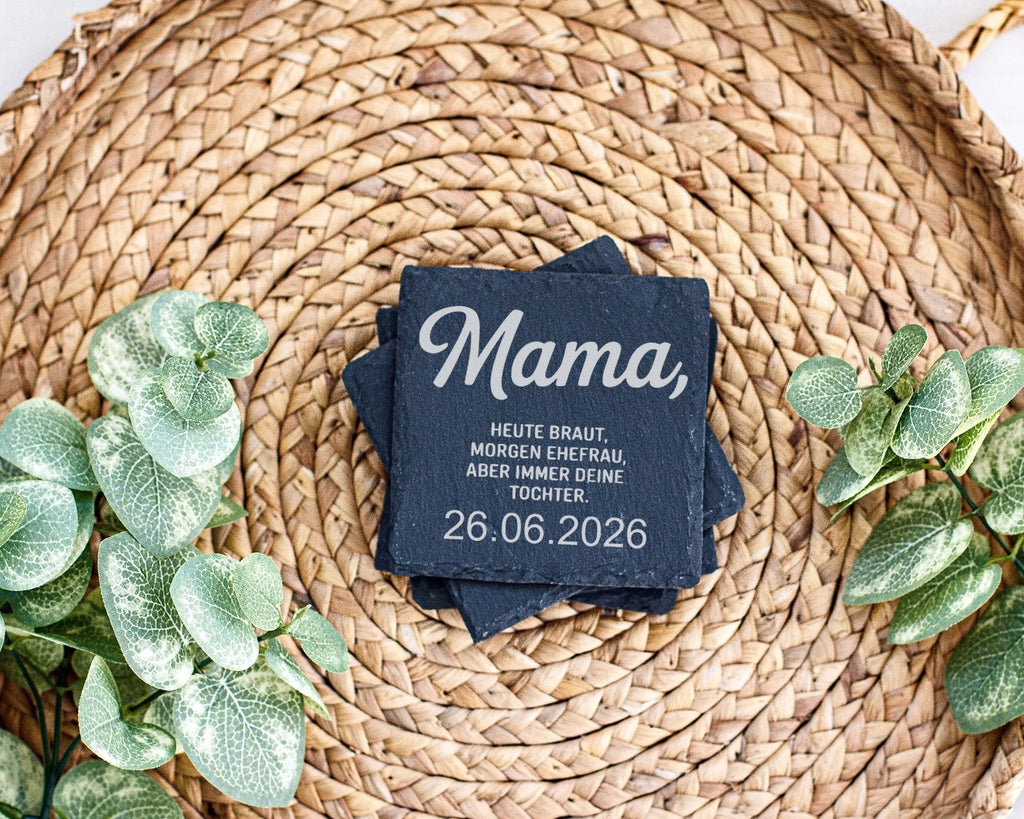 Schiefer Untersetzer Mama Heute Braut Morgen Ehefrau Immer Deine Tocht – Bild 3