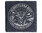 Schiefer Untersetzer Hochlandrind Schottland ruft und ich muss gehen - – Bild 1