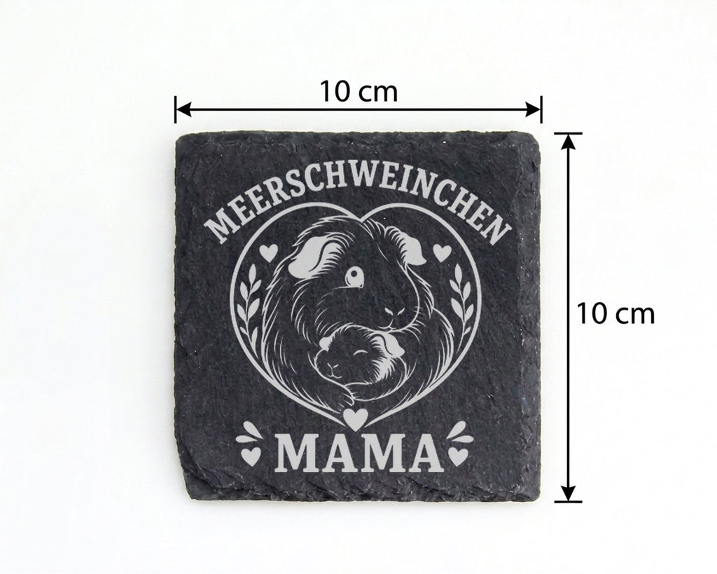 Schiefer Untersetzer Meerschweinchen Mama - Süßes Geschenk für Haustie – Bild 4