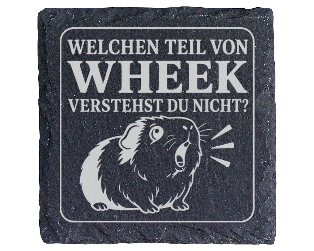 Schiefer Untersetzer Meerschweinchen Welchen Teil von Wheek verstehst  – Bild 1