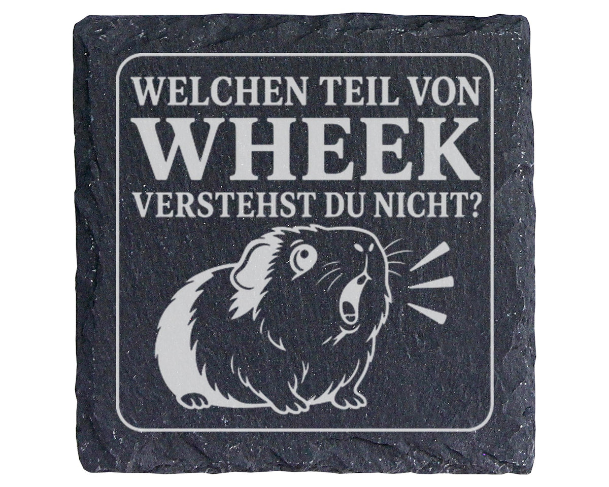 Schiefer Untersetzer Meerschweinchen Welchen Teil von Wheek verstehst  – Bild 1