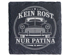Schiefer Untersetzer Oldtimer Kein Rost nur Patina - Lustiges Geburtst – Bild 1