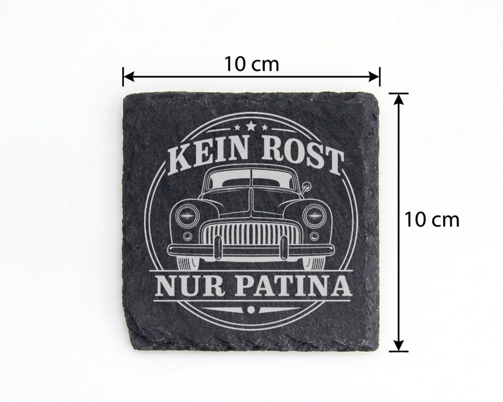 Schiefer Untersetzer Oldtimer Kein Rost nur Patina - Lustiges Geburtst – Bild 4