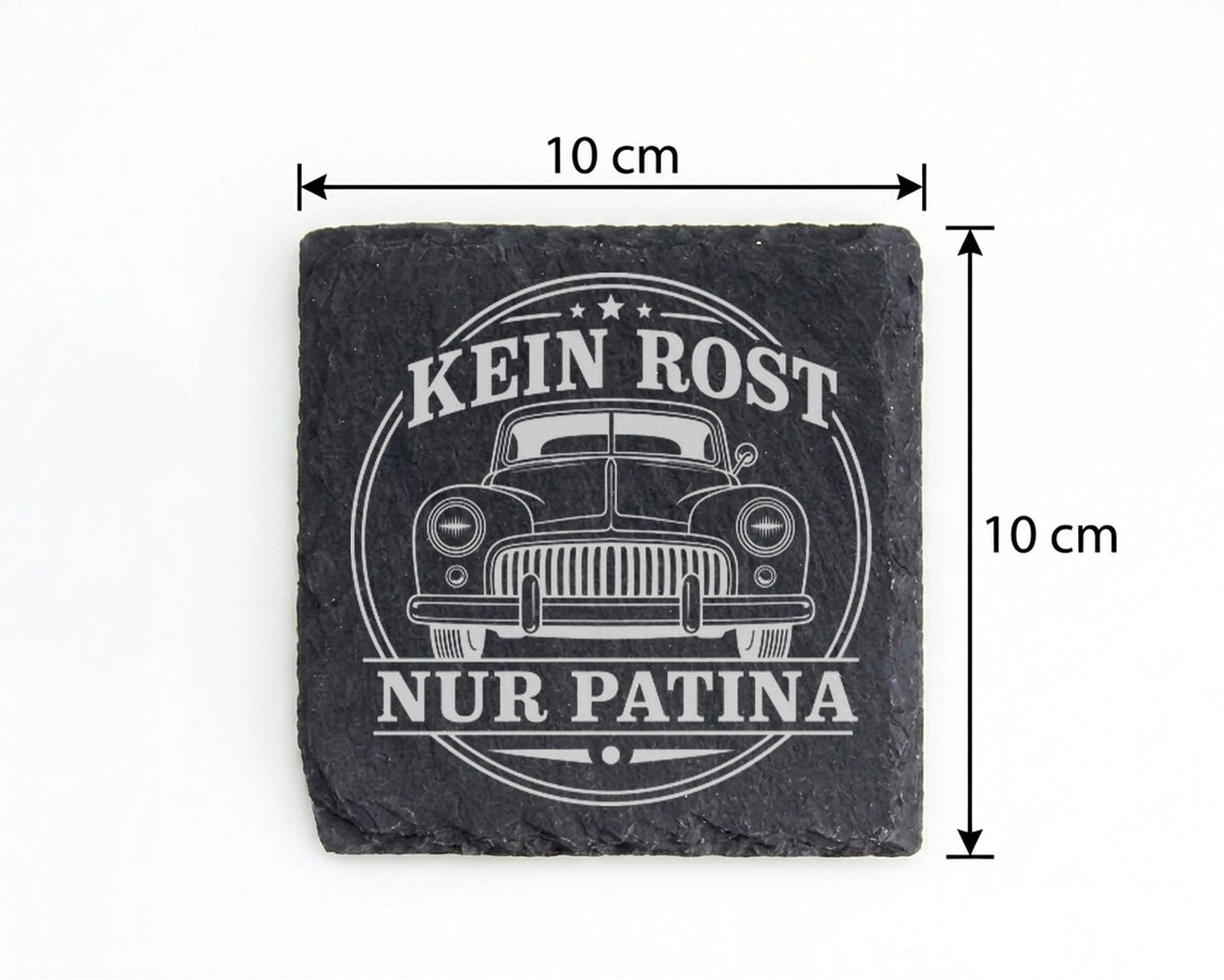 Schiefer Untersetzer Oldtimer Kein Rost nur Patina - Lustiges Geburtst – Bild 4