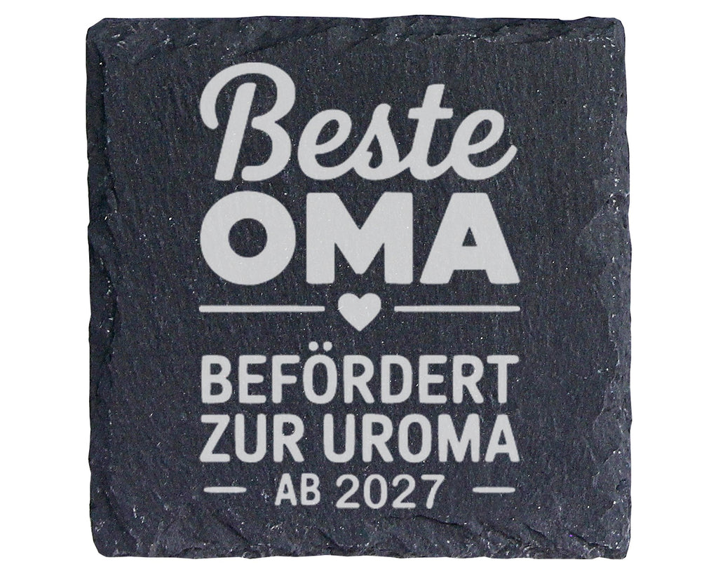 Schiefer Untersetzer Beste Oma Befördert Zur Uroma Personalisiert - Ge – Bild 1