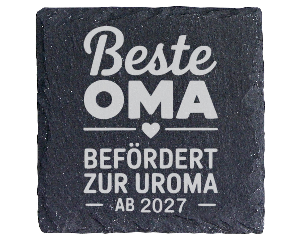Schiefer Untersetzer Beste Oma Befördert Zur Uroma Personalisiert - Ge – Bild 1