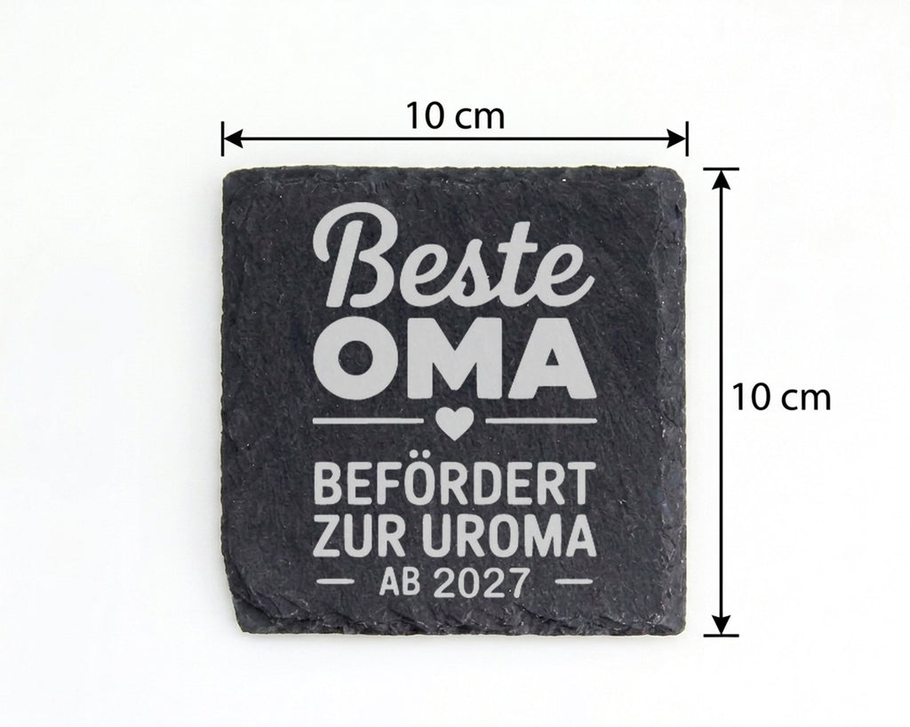 Schiefer Untersetzer Beste Oma Befördert Zur Uroma Personalisiert - Ge – Bild 4