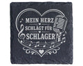 Schiefer Untersetzer Mein Herz schlägt für Schlager - Geschenk Schlage – Bild 1