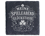 Schiefer Untersetzer Spieleabend Meine Glückstasse - Geschenk für Bret – Bild 1