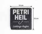 Schiefer Untersetzer Petri Heil Lieblings-Angler - Geschenk Für Fische – Bild 4