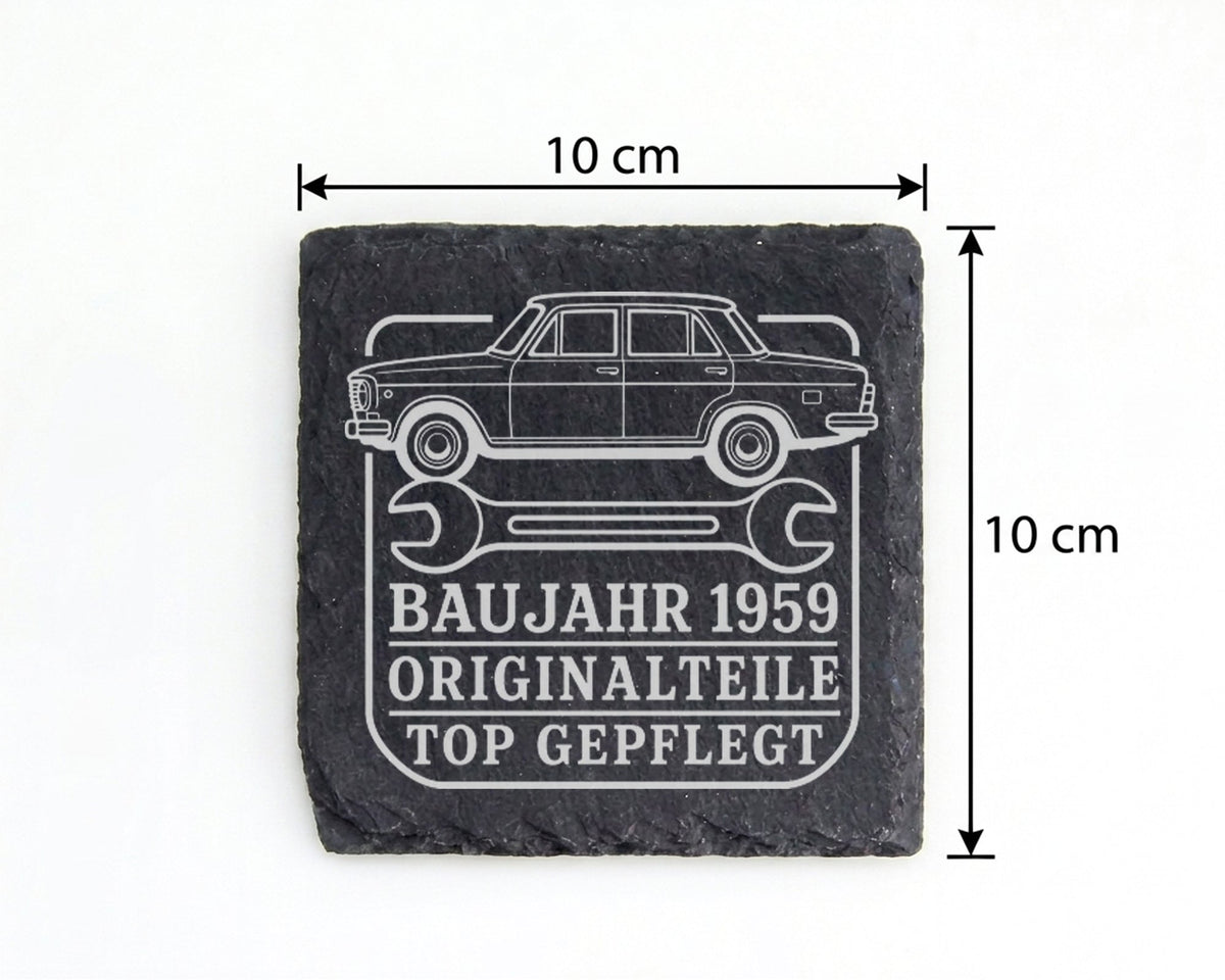 Schiefer Untersetzer Baujahr 1959 Originalteile gepflegt - 67. Geburts – Bild 4