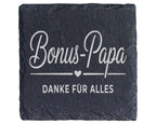 Schiefer Untersetzer Bonus Papa Danke Für Alles - Geschenk Stiefvater  – Bild 1