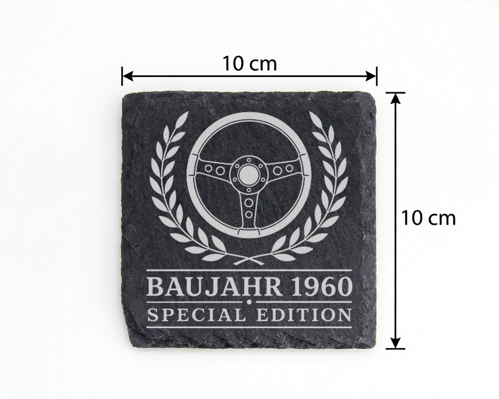 Schiefer Untersetzer Baujahr 1960 Special Edition - 66. Geburtstag Ges – Bild 4