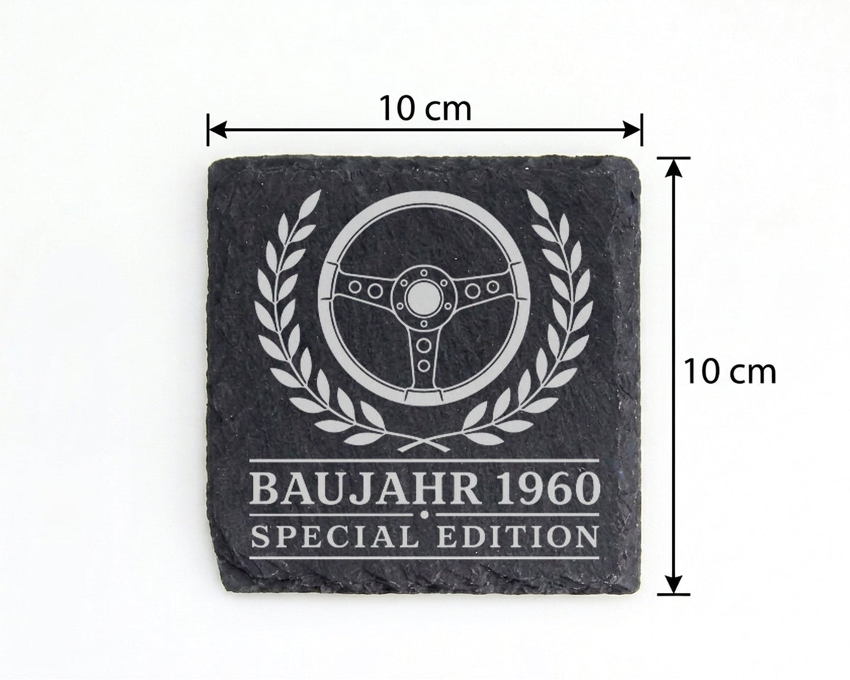 Schiefer Untersetzer Baujahr 1960 Special Edition - 66. Geburtstag Ges – Bild 4