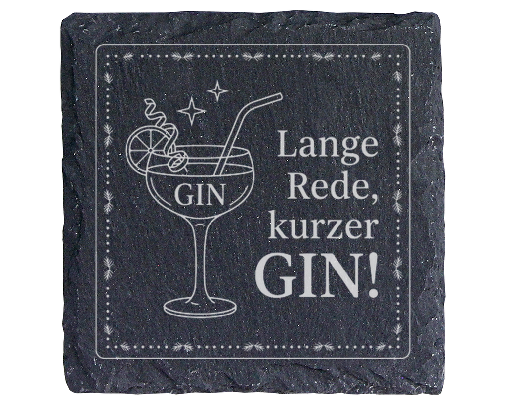 Gin Untersetzer Schiefertafel, Lange Rede kurzer GIN Geschenk, Gin Lie – Bild 1