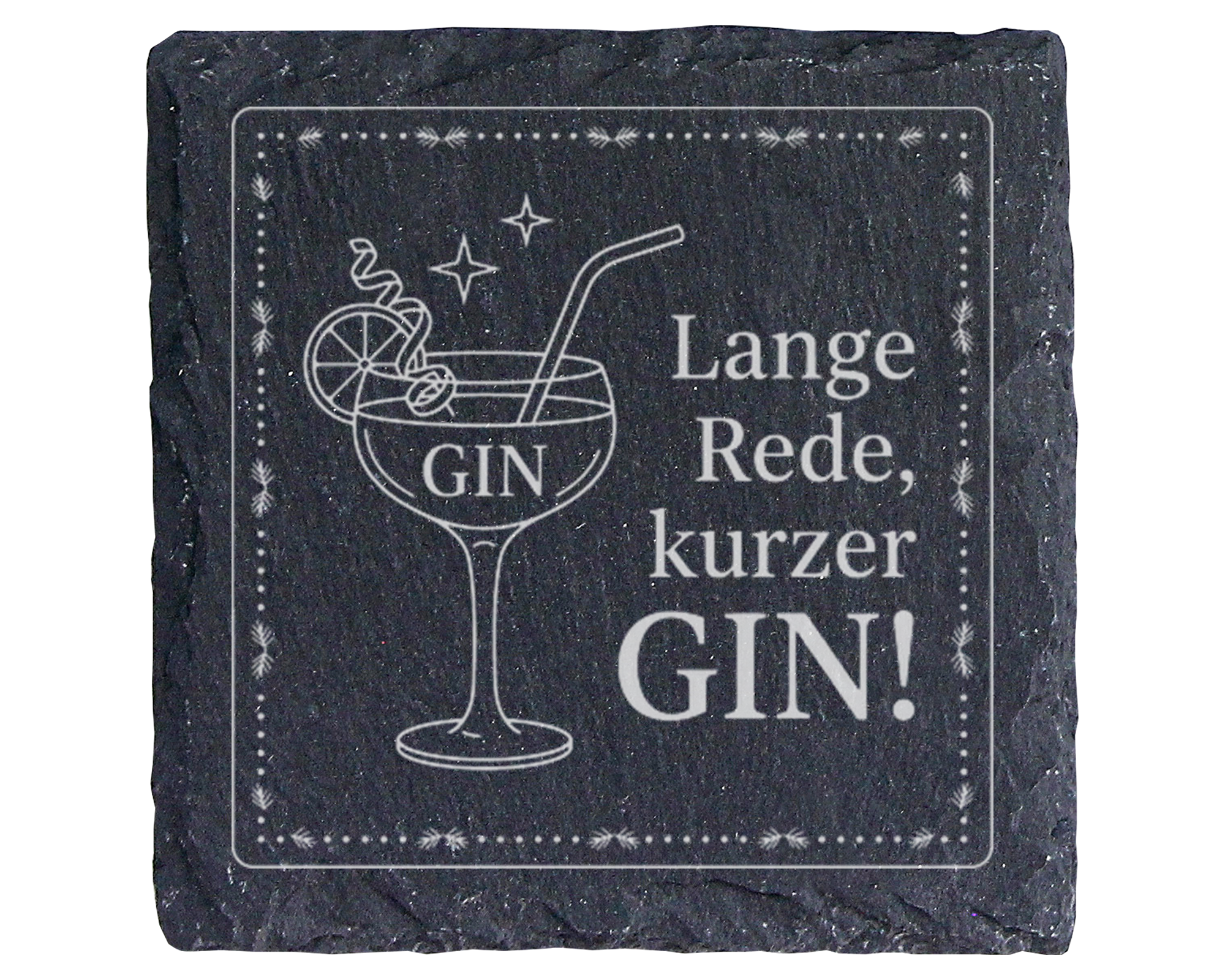 Gin Untersetzer Schiefertafel, Lange Rede kurzer GIN Geschenk, Gin Lie – Bild 1