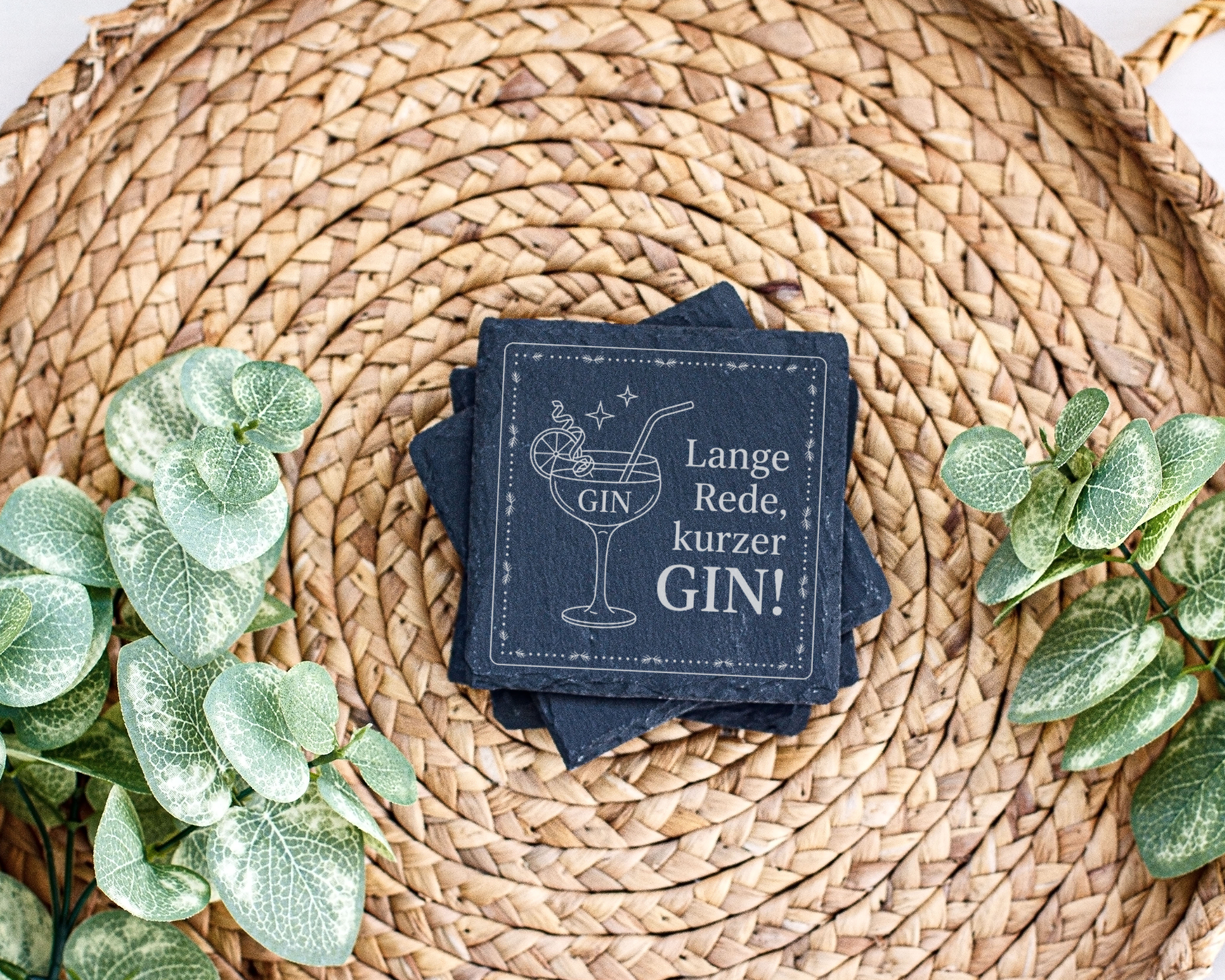 Gin Untersetzer Schiefertafel, Lange Rede kurzer GIN Geschenk, Gin Lie – Bild 3