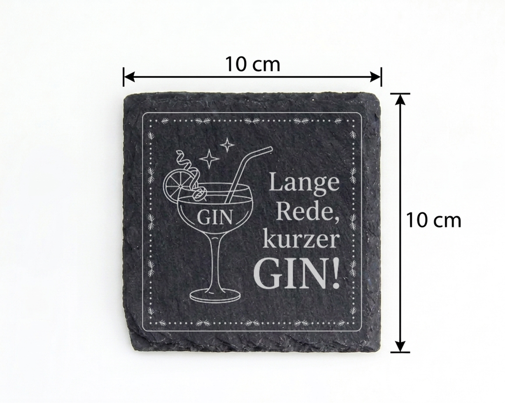 Gin Untersetzer Schiefertafel, Lange Rede kurzer GIN Geschenk, Gin Lie – Bild 4