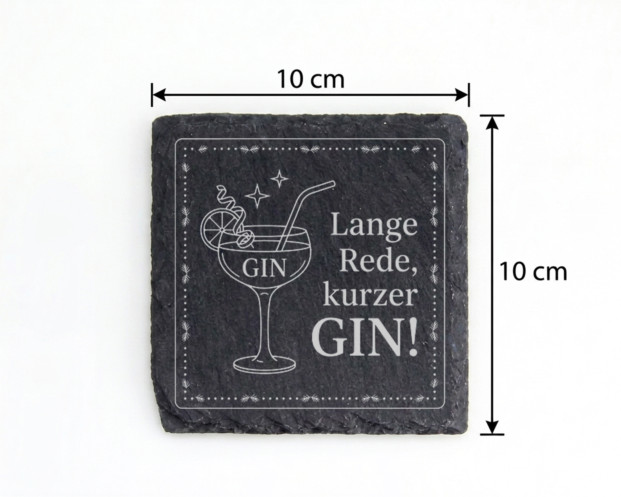 Gin Untersetzer Schiefertafel, Lange Rede kurzer GIN Geschenk, Gin Lie – Bild 4