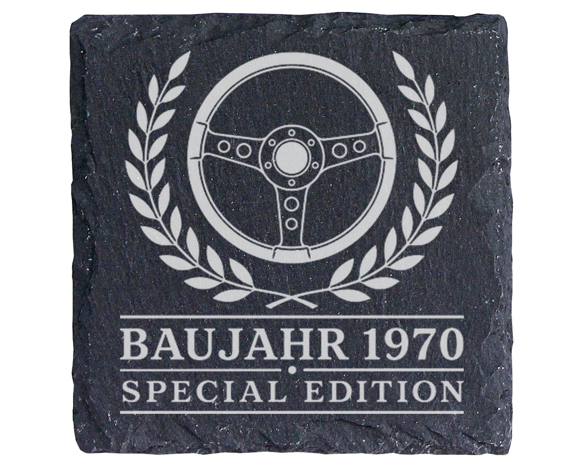 Schiefer Untersetzer Baujahr 1970 Special Edition - 56. Geburtstag Ges – Bild 1
