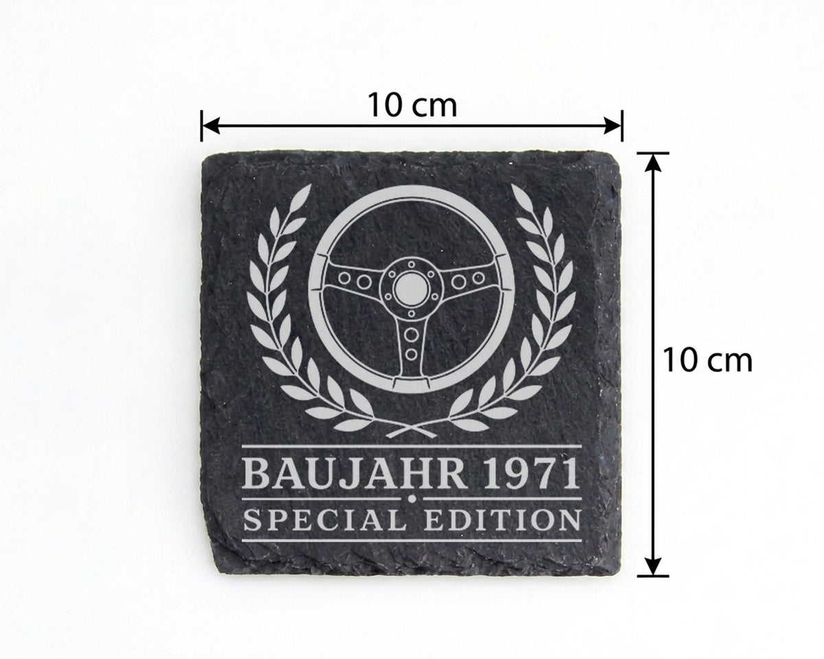 Schiefer Untersetzer Baujahr 1971 Special Edition - 55. Geburtstag Ges – Bild 4