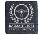 Schiefer Untersetzer Baujahr 1974 Special Edition - 52. Geburtstag Ges – Bild 1